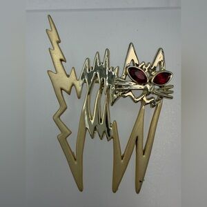 Electric  Cat Brooch with Red Eyes